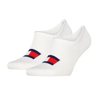 Tommy Hilfiger Tommy Uni TJ Flag Footie Socks Strømper 2P Hvit Str 39/42