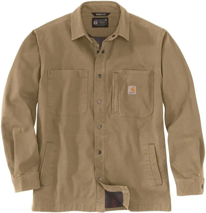 Carhartt Workwear Carhartt Workwear Carhartt M's Fleece Lined Snap Front Shirt Jacket Dark Khaki