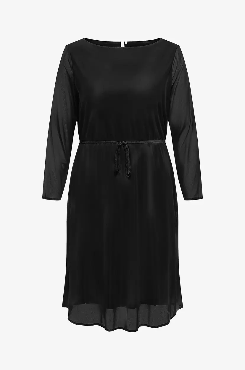 Only Carmakoma Kjole carForest Life LS Boatneck Blk Dres - Svart