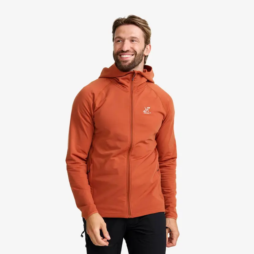 RevolutionRace Evolution Light Stretch Fleece Hoodie Herre Rusty Orange