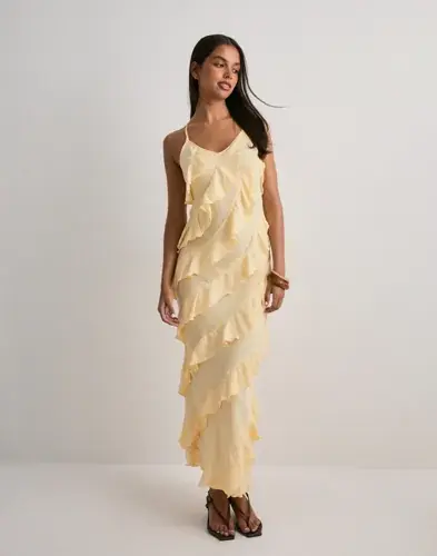 Vero Moda Vero Moda - Gul - Vmicelyn Sl Ruffle Maxi Dress Exp