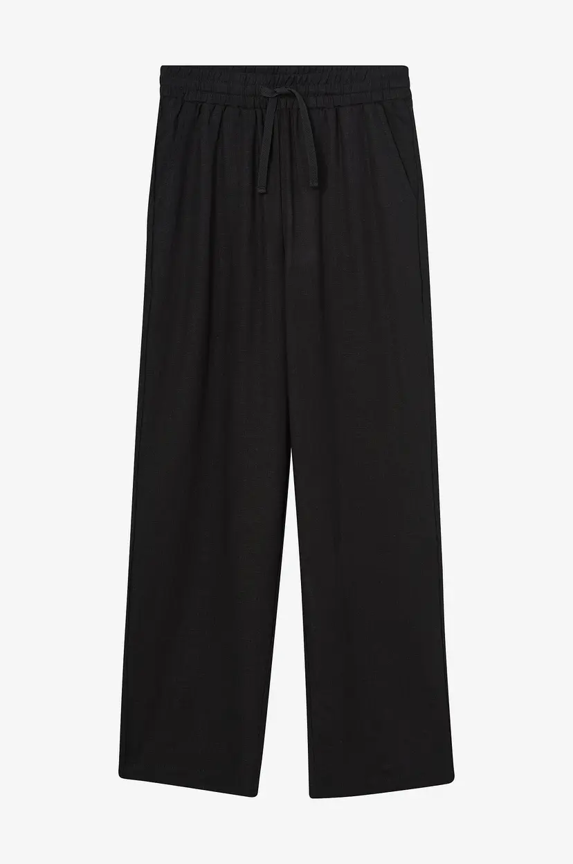 Grunt Bukser Allan Linen Pants - Svart