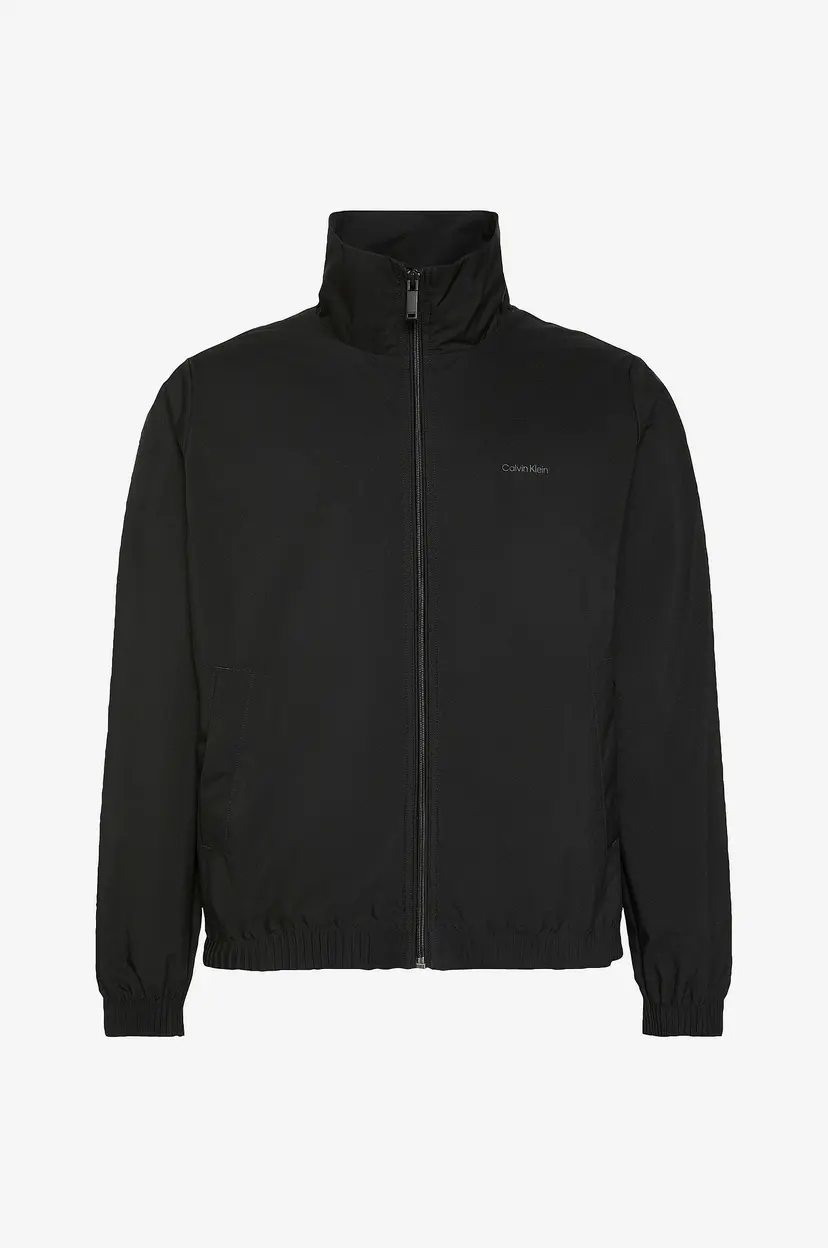 Calvin Klein Vindjakke LS Nylon Stand Collar Windbreaker - Svart