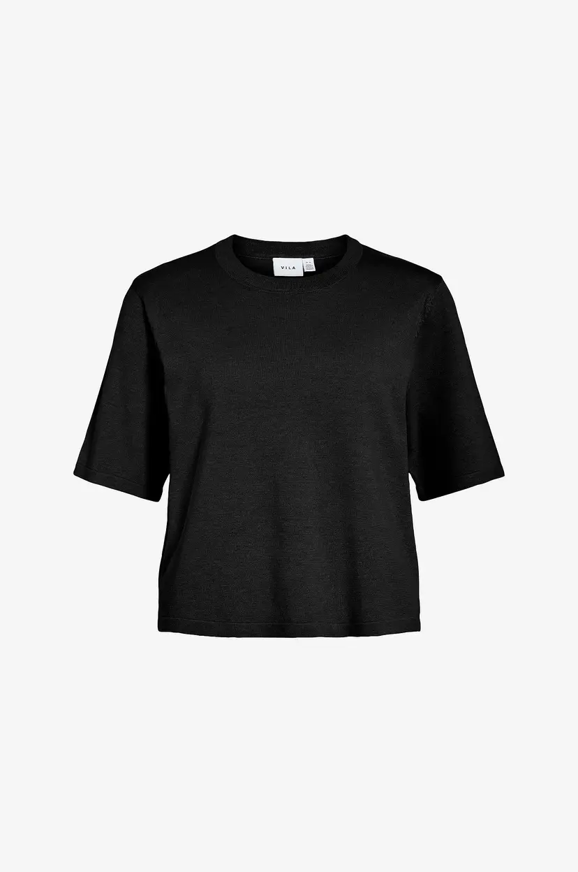 Vila Genser viMalu O-neck 2/4 Knit - Svart