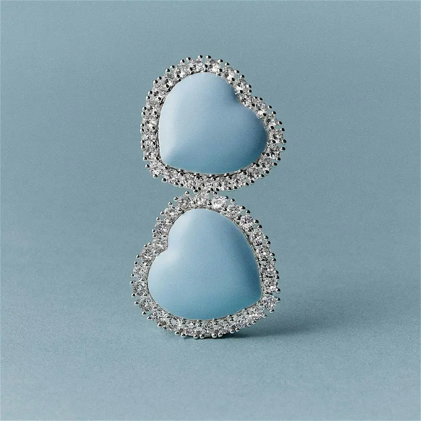 Safira Ice Heart Studs
