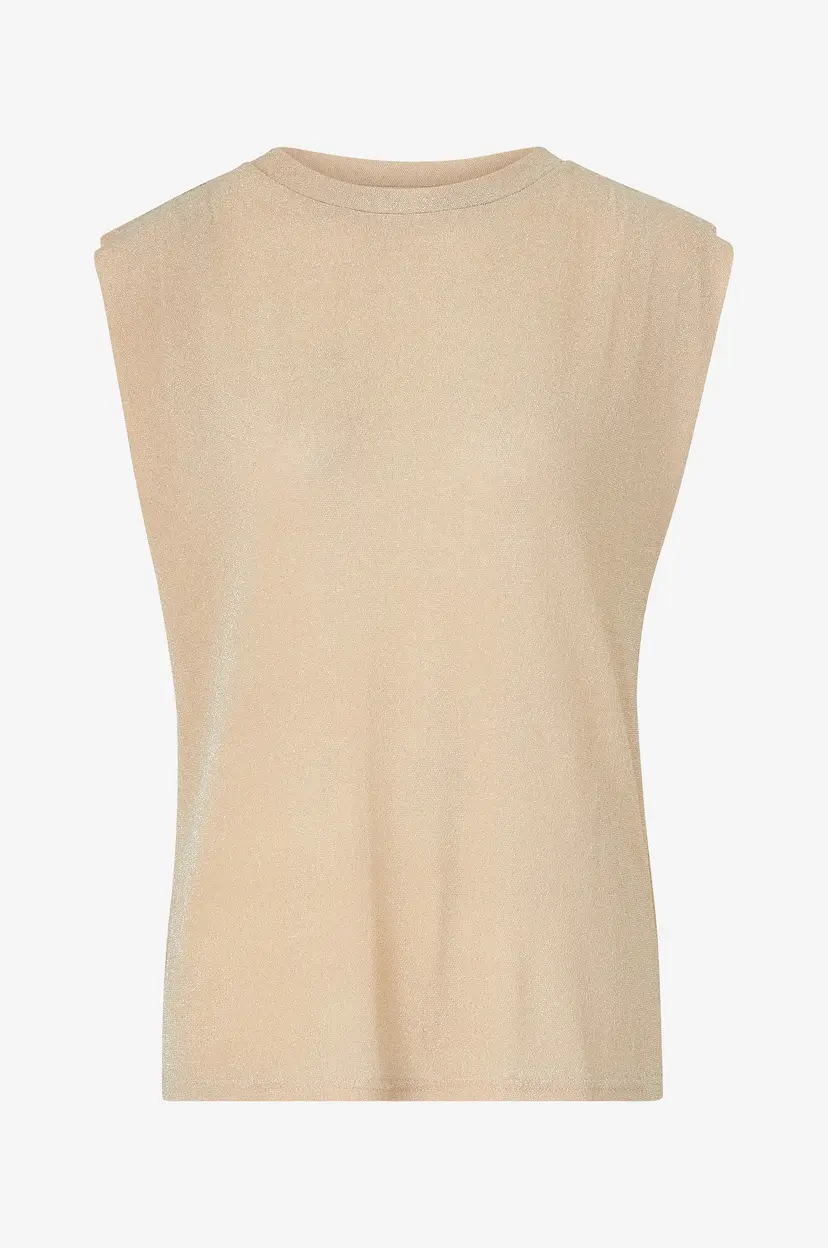 Coster Copenhagen Topp Top in Lurex - Beige