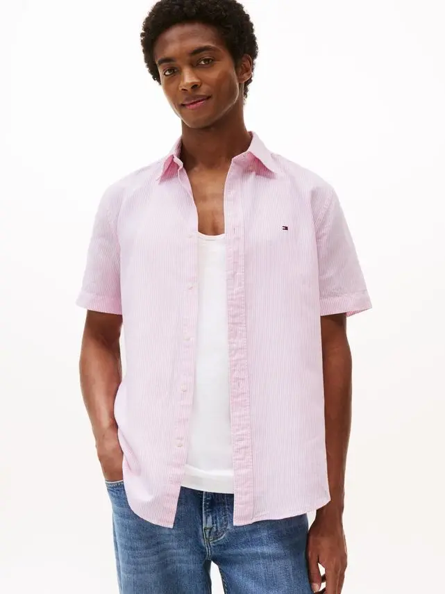 Tommy Hilfiger COTTON LINEN ESS STP RF SS SHIRT