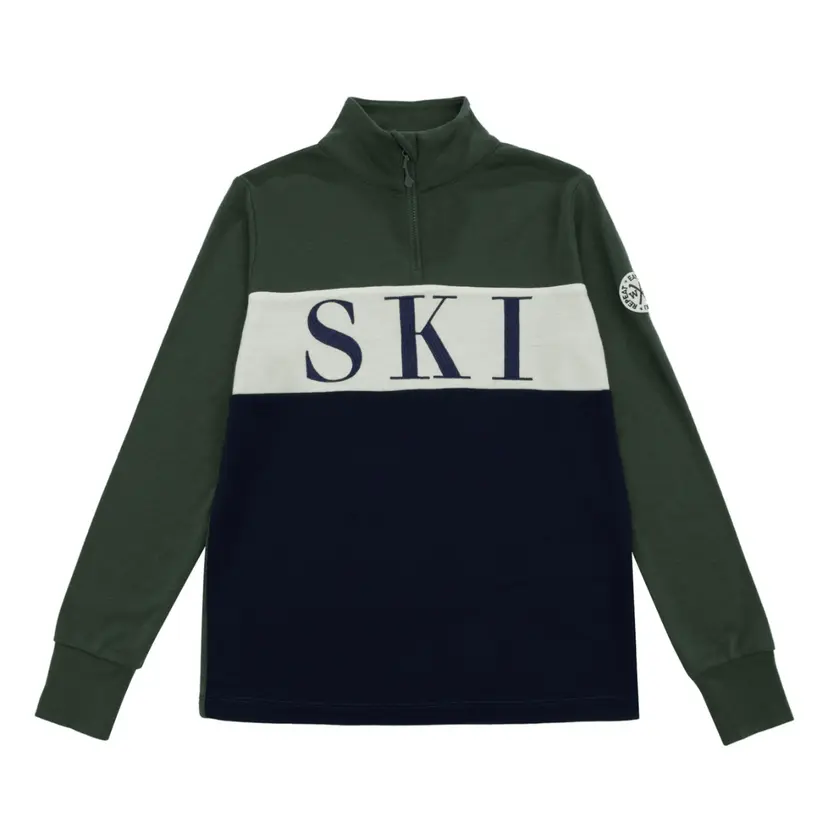 Woolland WoolLand - Genser Voss Half-Zip Green