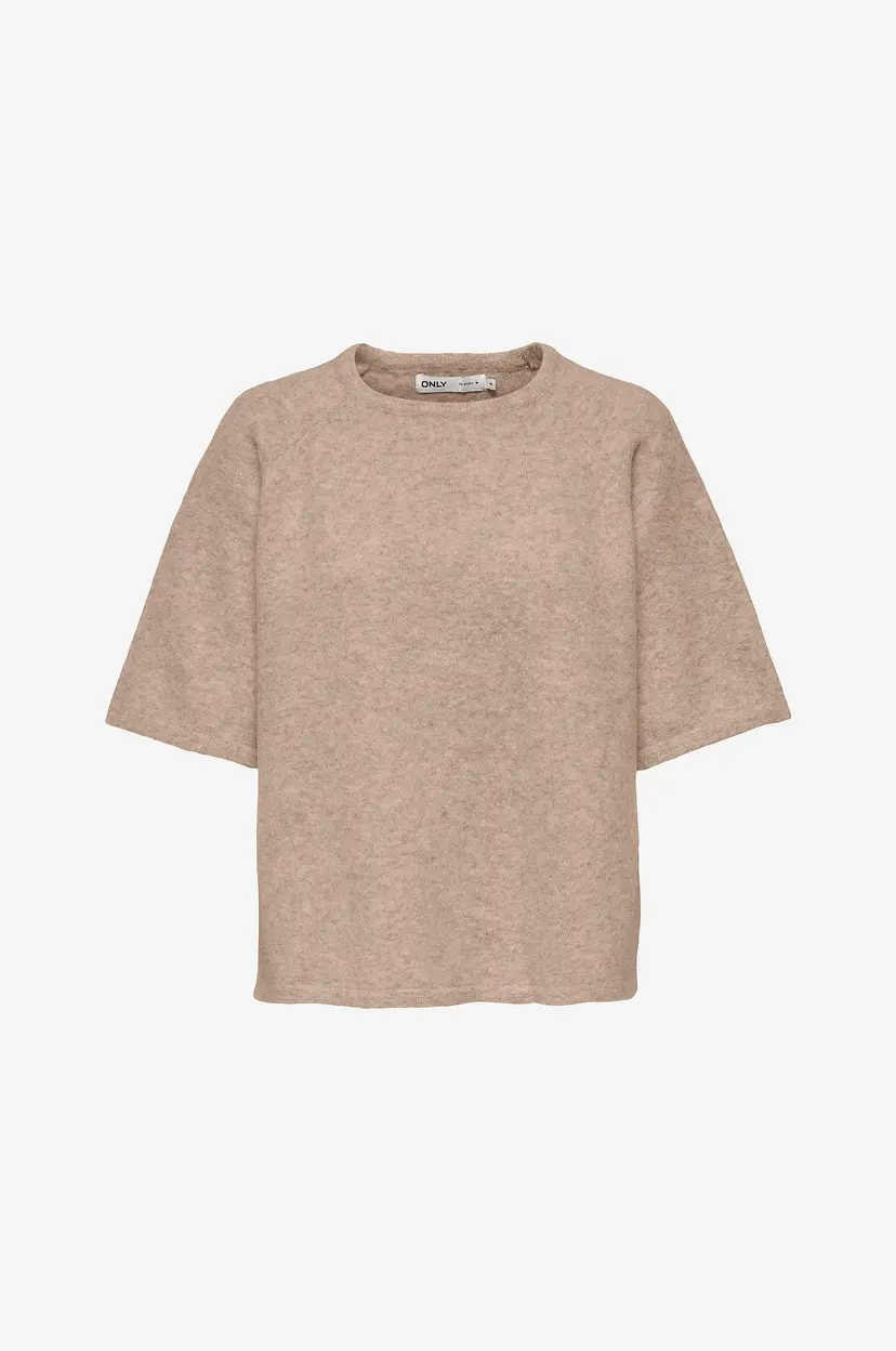 ONLY Topp onlElla 2/4 O-neck Pullover - Beige