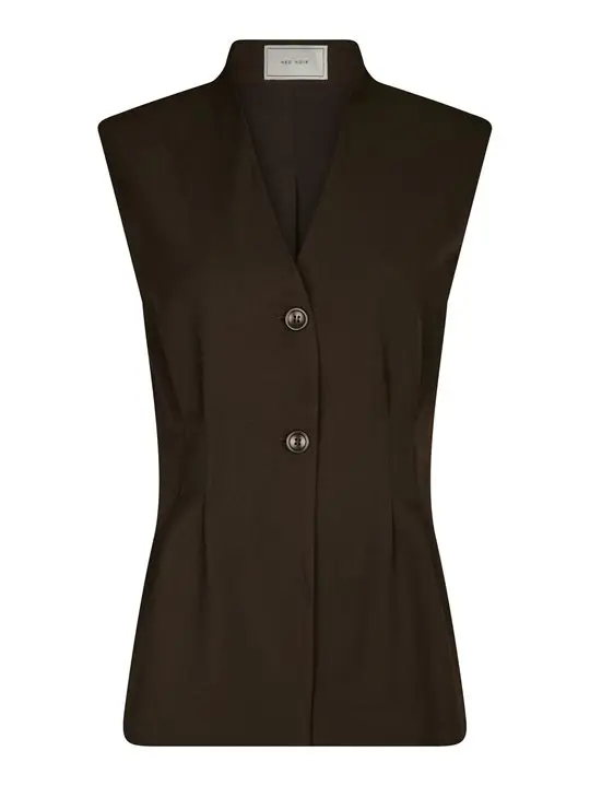 Neo Noir Neo Noir - Finna Structure Vest - Dark Brown