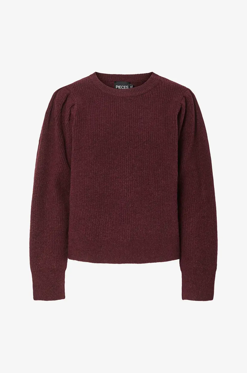 Pieces Genser pcOlivia LS O-neck Knit D2d Fsy - Rød