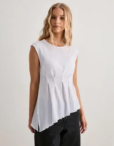 Pieces Pieces - Hvit - Pcmalie Sl Asymetric Top Jrs D2D
