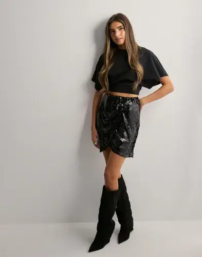 Pieces Pieces - Svart - Pcrome Hw Sequins Skirt Jrs