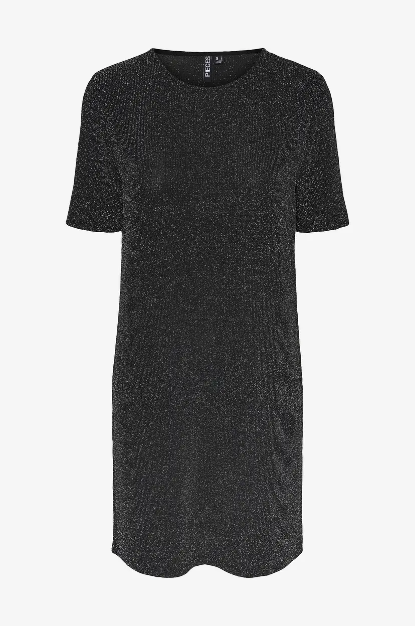 Pieces Kjole pcLina SS O-neck Short Dress - Svart