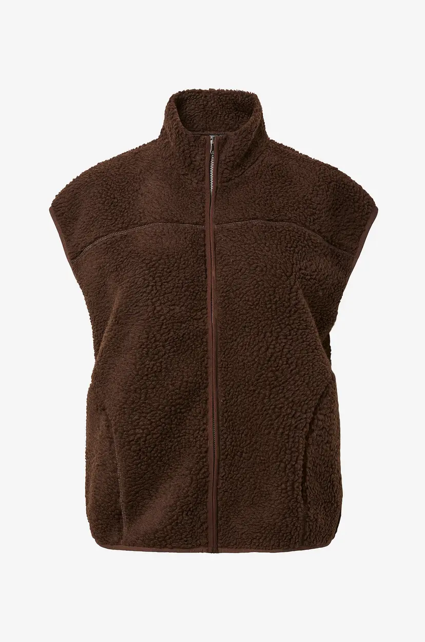 Pieces Pilevest pcSadia Teddy Vest - Brun