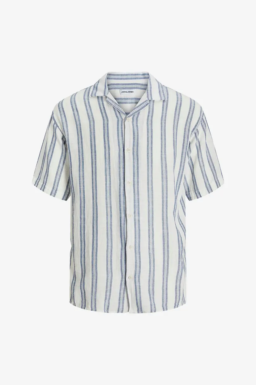 Jack & Jones Skjorte jjeEnzo Stripe Resort Shirt SS - Hvit