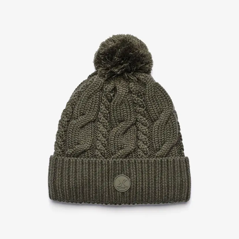 RevolutionRace Frost Cable Knit Beanie Unisex Kambaba Green