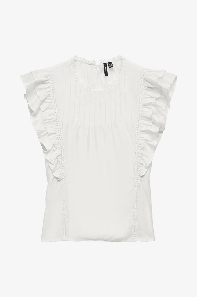 Vero Moda Bluse vmBliss S/L Detail Top Wvn - Hvit