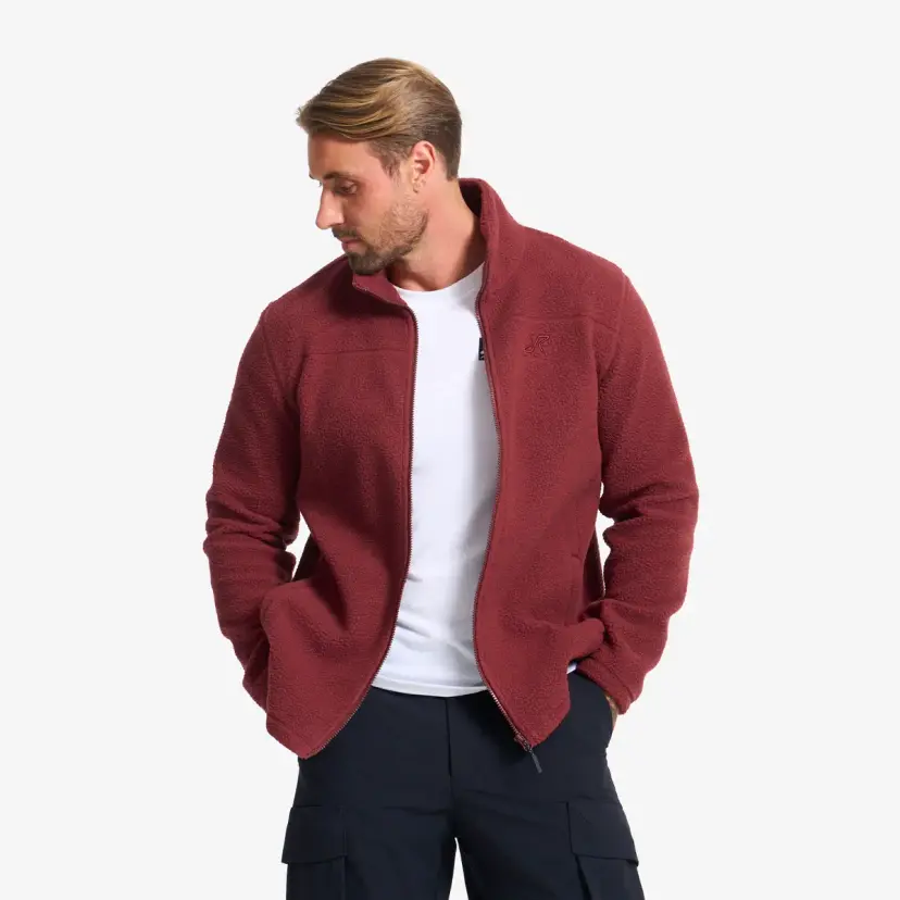 RevolutionRace Moss Pile Fleece Jacket Herre Wine Truffle