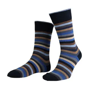 Amanda Christensen Amanda Christensen Strømper True Block Stripe Ankle Sock Marine Str 43/46
