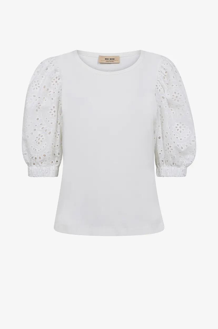 Mos Mosh Topp mmPuffy O-ss Tee - Hvit