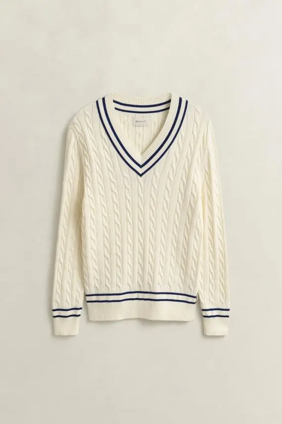 Gant COTTON CABLE V-NECK