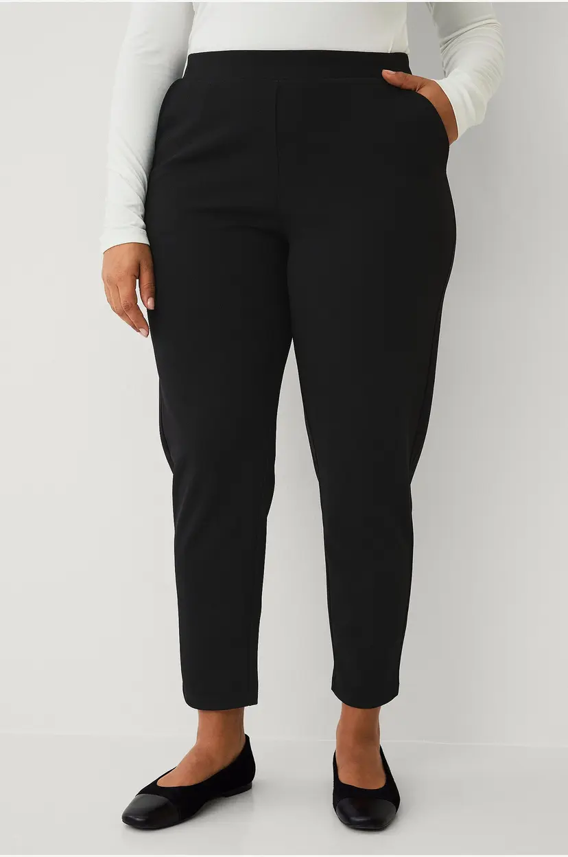 Ellos Plus collection Jerseybukser med avsmalnende bein - Svart