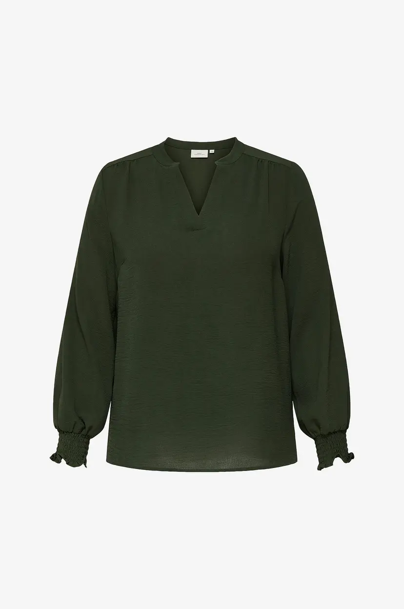 Only Carmakoma Bluse carMetta Life V-neck Top Wvn - Grønn