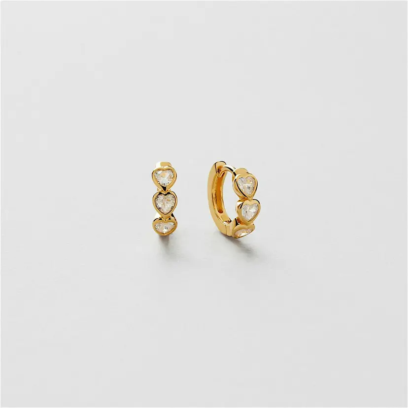 Bezel Hearts Hoops