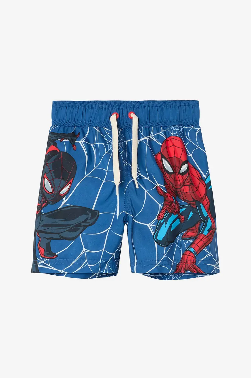 NAME IT Badebukse nmmMave Spider Long Swimshorts - Blå
