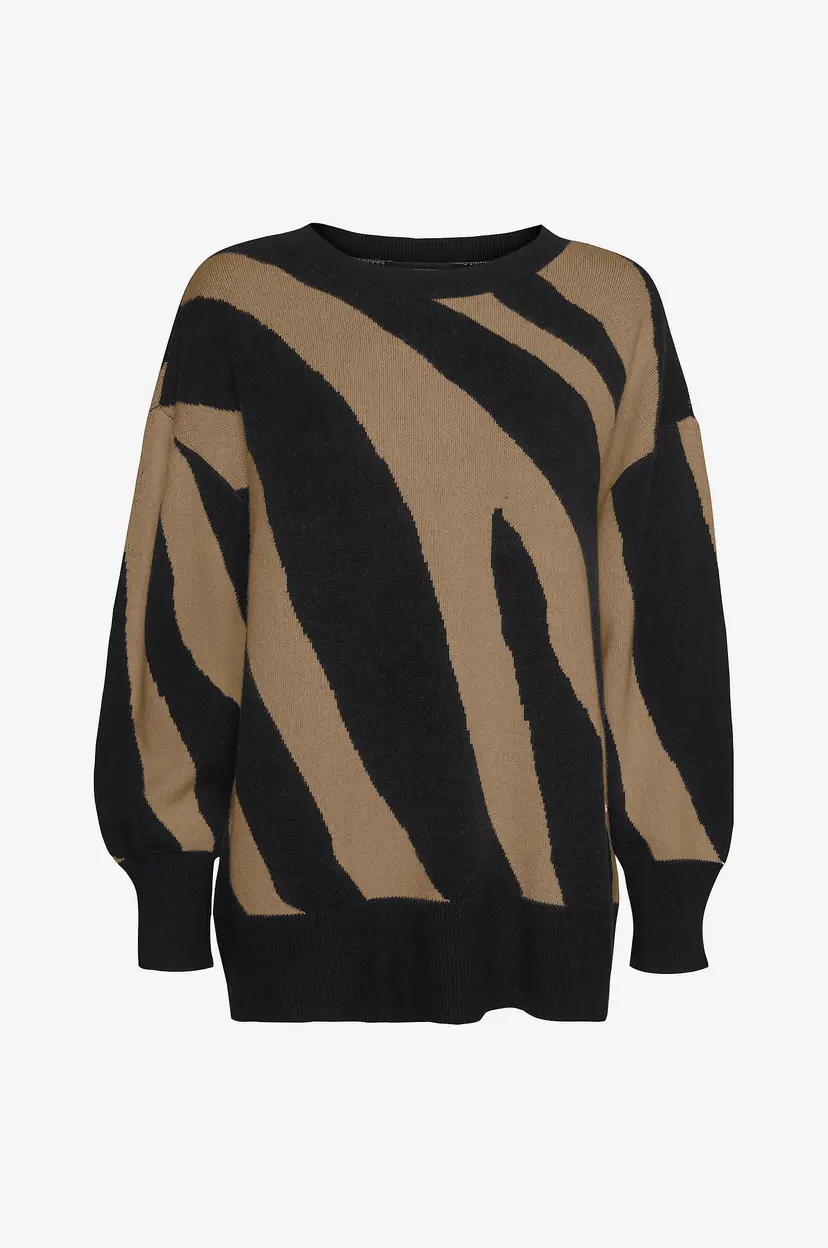Vero Moda Genser vmNancy LS O-neck Long Pullover - Svart