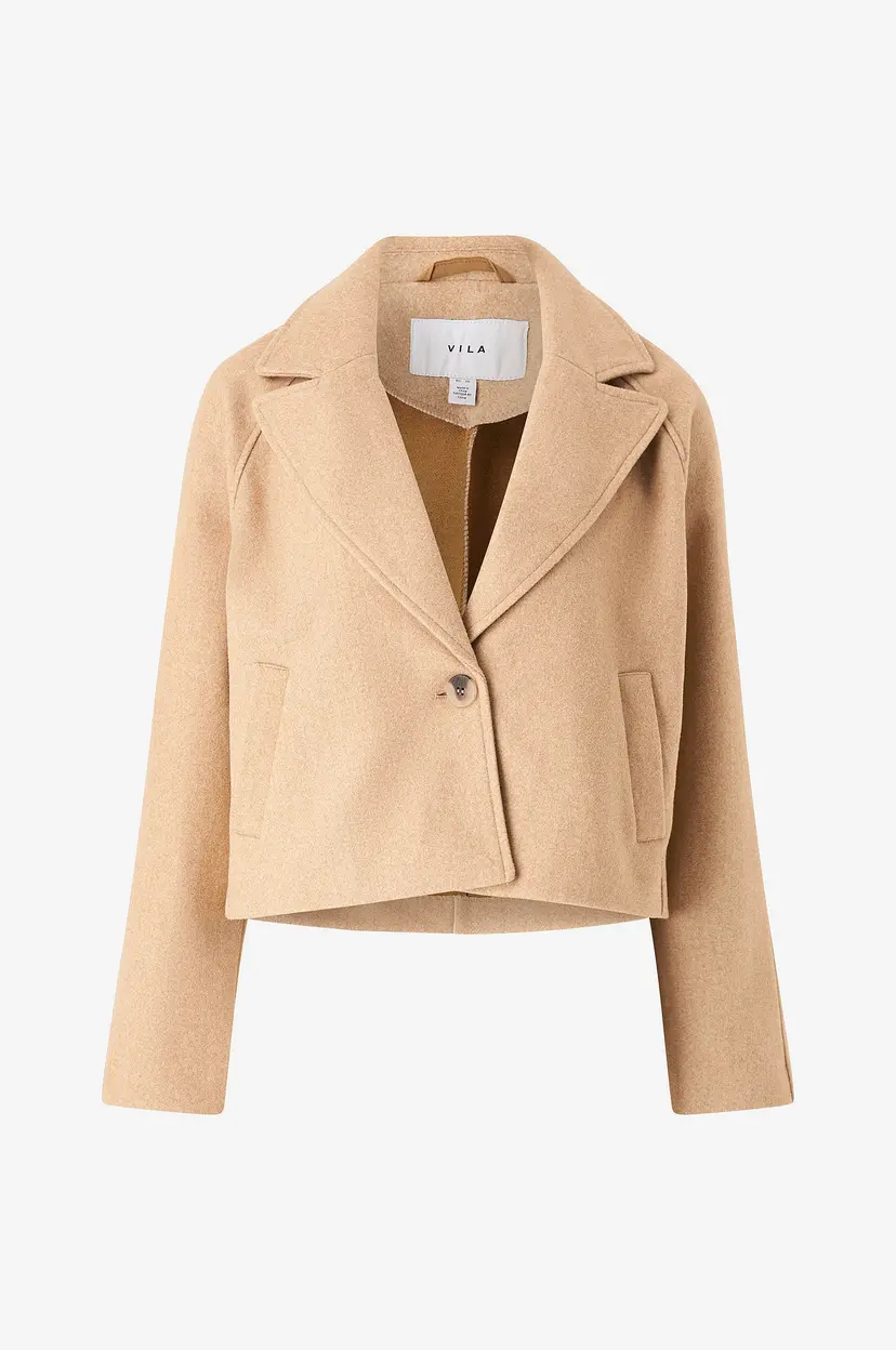 Vila Jakke viSolo L/S Short Button Jacket - Brun