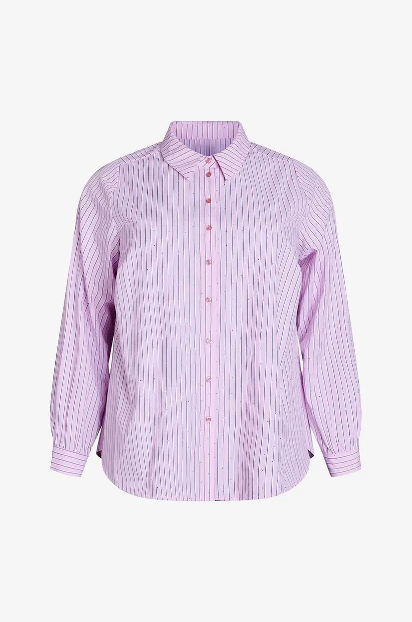 Zizzi Skjorte mSoline L/S Shirt - Rosa