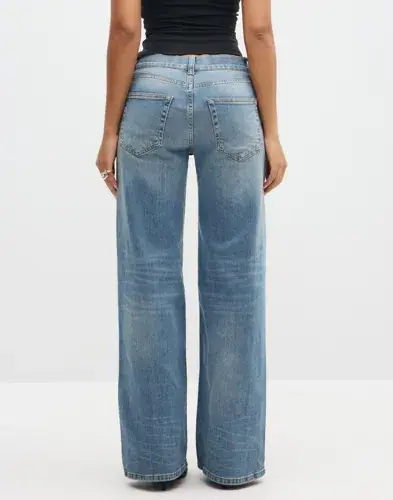 Nelly Nelly - Blå - Low Waist Loose Jeans