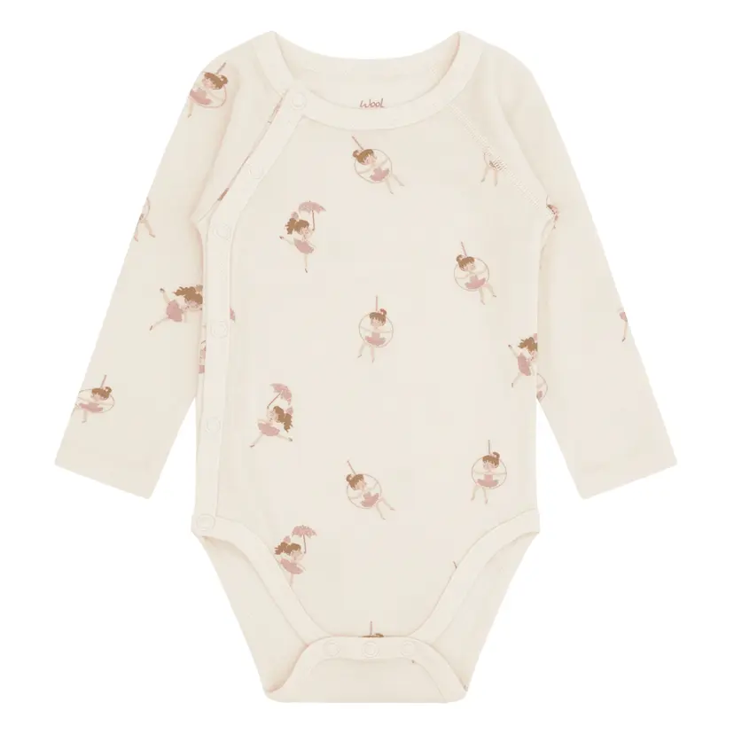 Hust and Claire Hust and Claire - Omslagsbody Ull og Bambus Baloo Wrap Line dancer Off White