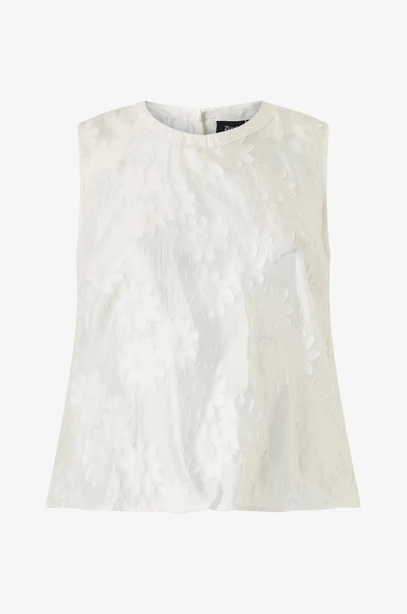 Zizzi Bluse mFlorina S/L Top - Hvit