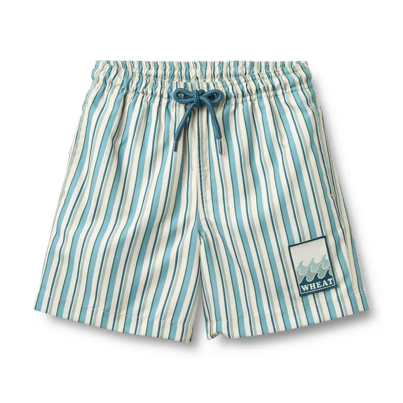Wheat Wheat Badebukse Hansi  Badge Aqua Stripe (98 /3 år)