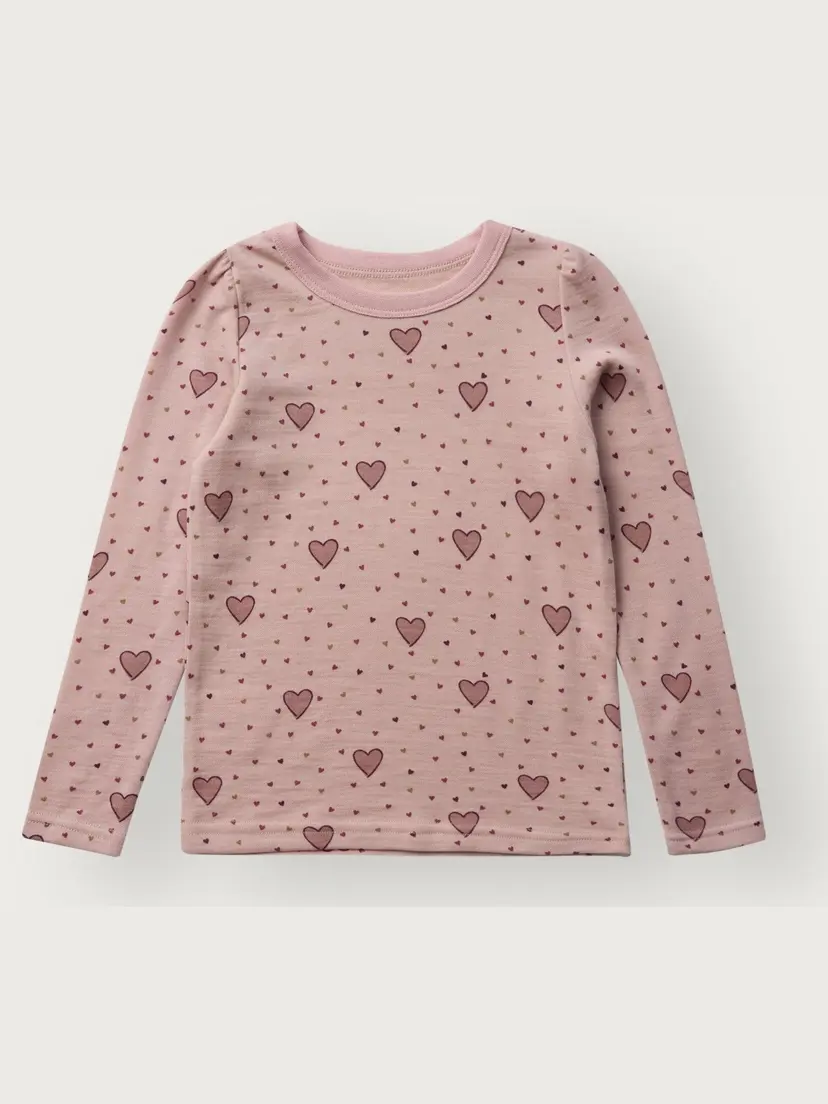 Hust and Claire Trøye i ull/bambus "Hearts Puff" Dusty Rose