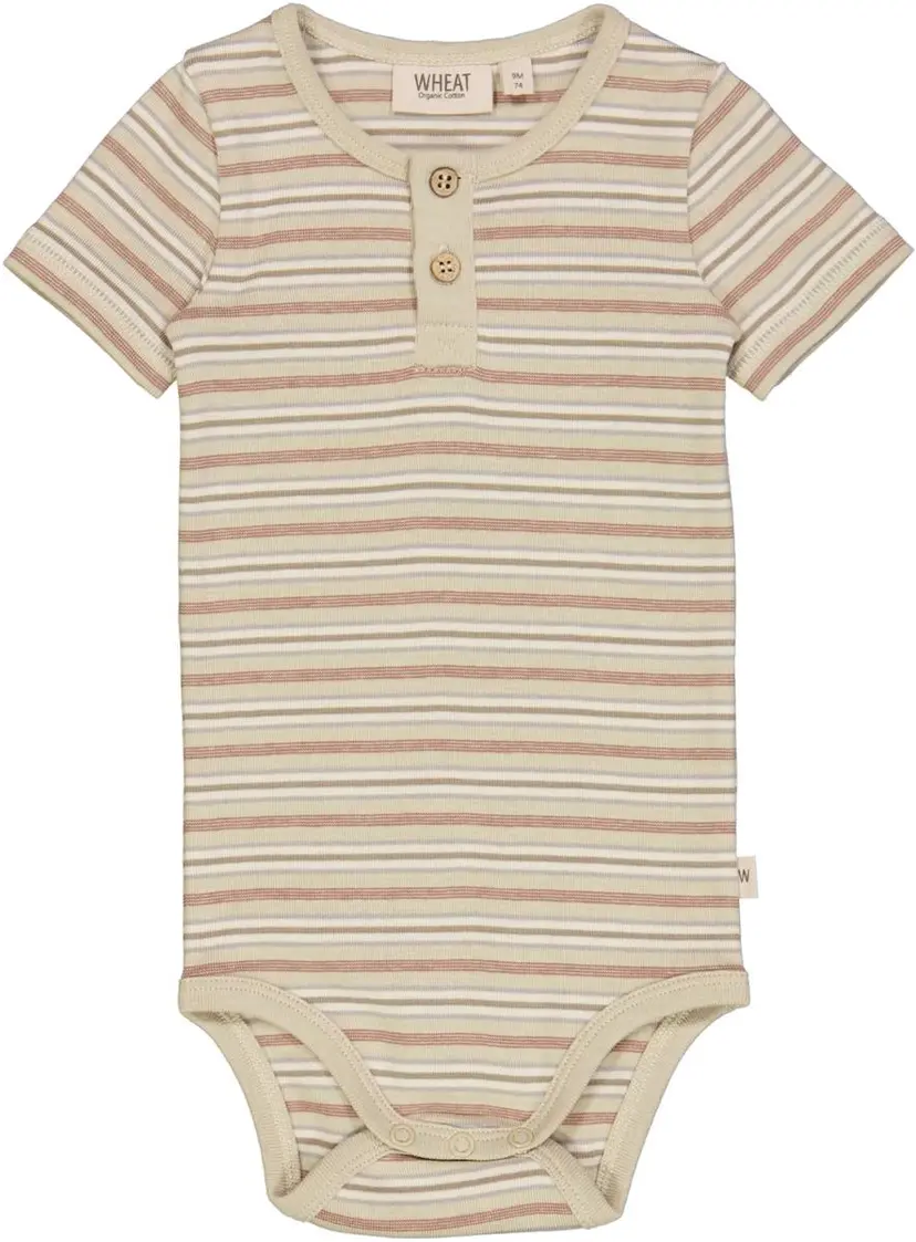 Wheat Wheat Body Placket Ss Dusty Stripe (80 / 1 år)