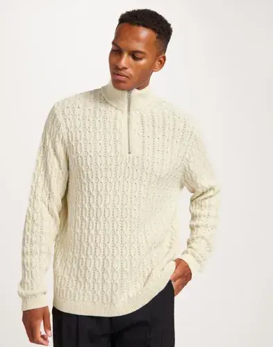 Only & Sons Only & Sons Onsleonard Life Reg 7 Half Zip Knit Gensere med glidelås Beige