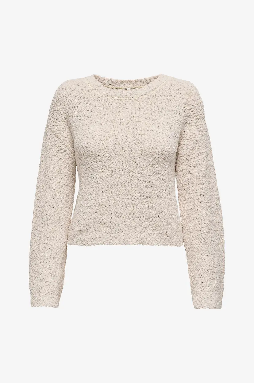 ONLY Genser onlGloria LS Popcorn O-neck Knt - Beige