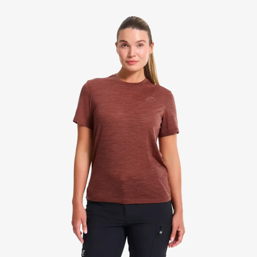 RevolutionRace Lake Merino T-shirt Dame Pink Mahogany