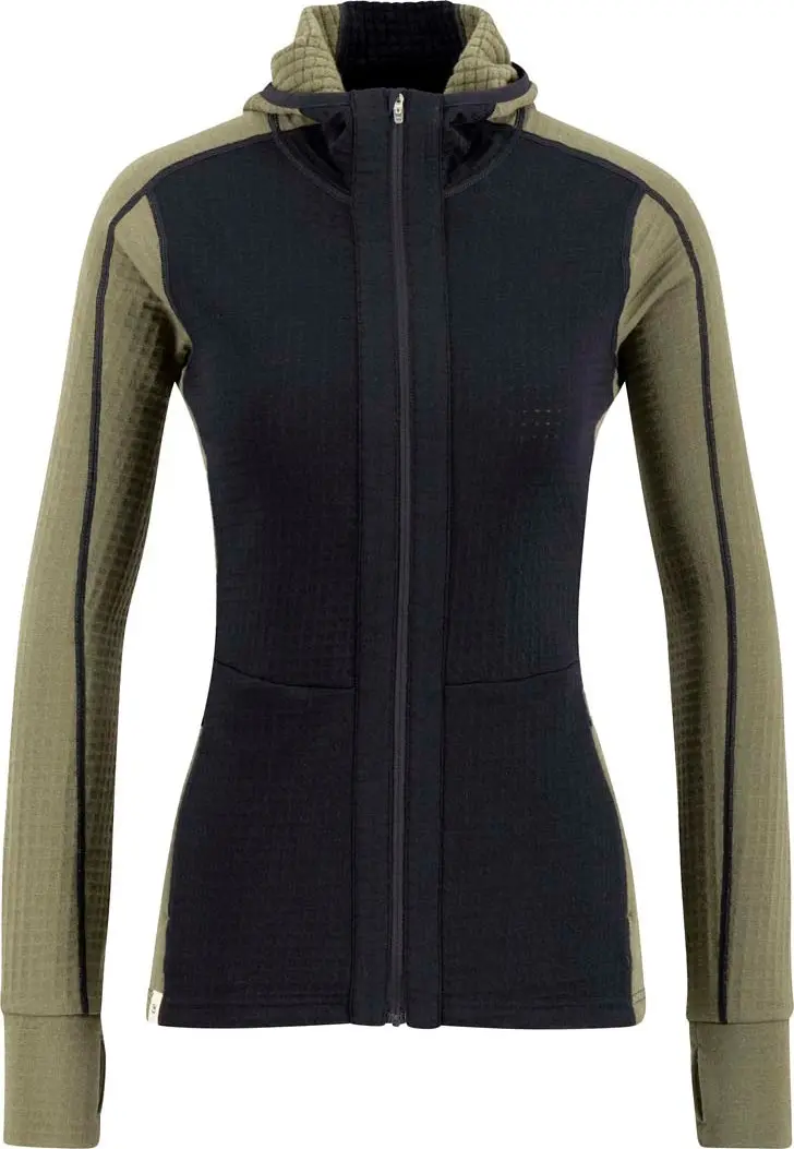 Ulvang Ulvang Women's Peak Field Hooded Full Zip Midlayer Bungee Grey/Navy Blue