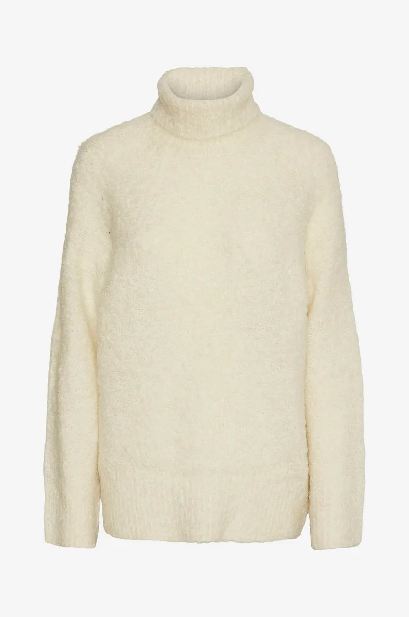 Pieces Genser pcNatherine LS High Neck Knit BC - Beige