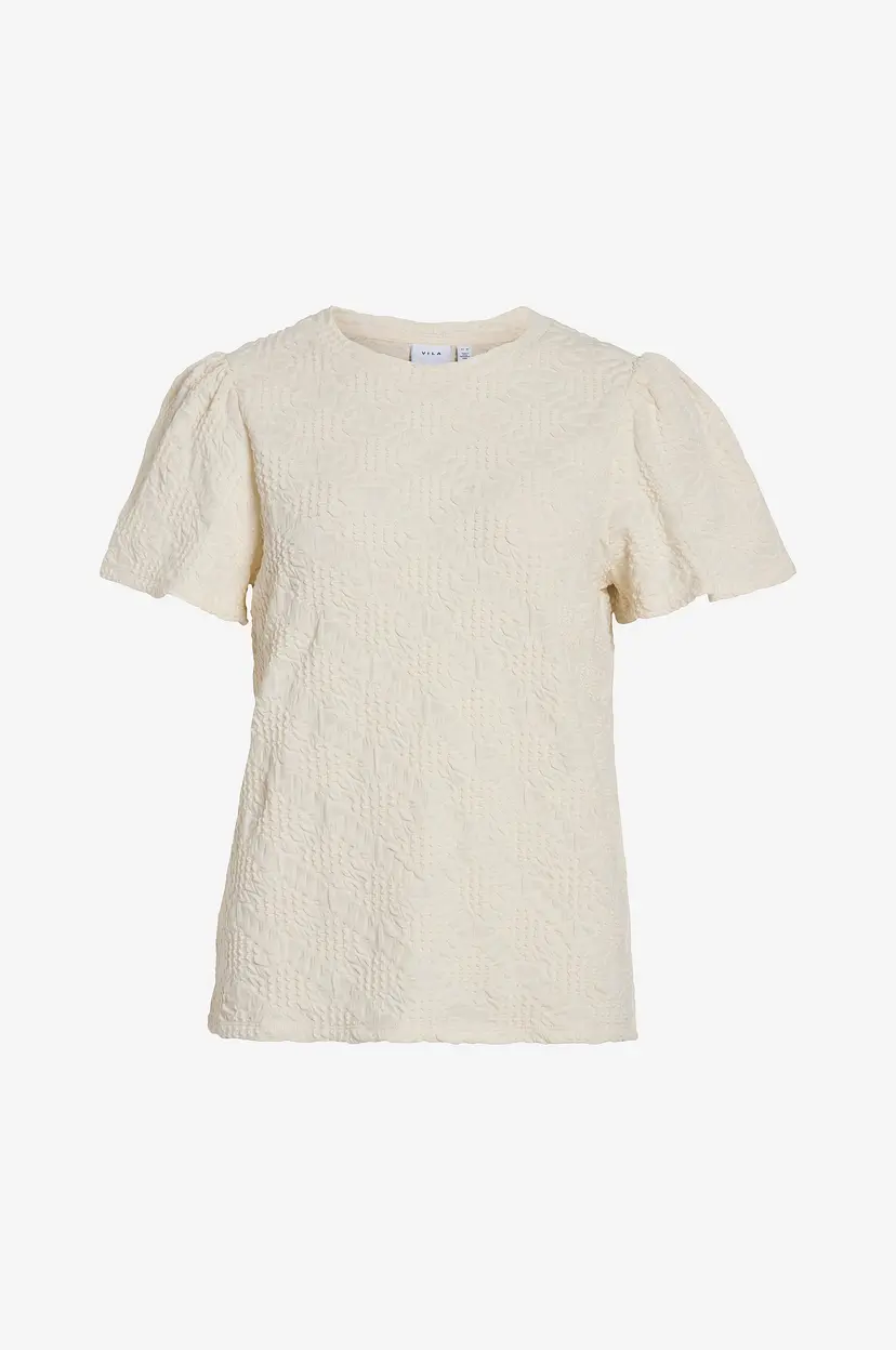 Vila Topp viSolisa O-neck S/S Top - Beige