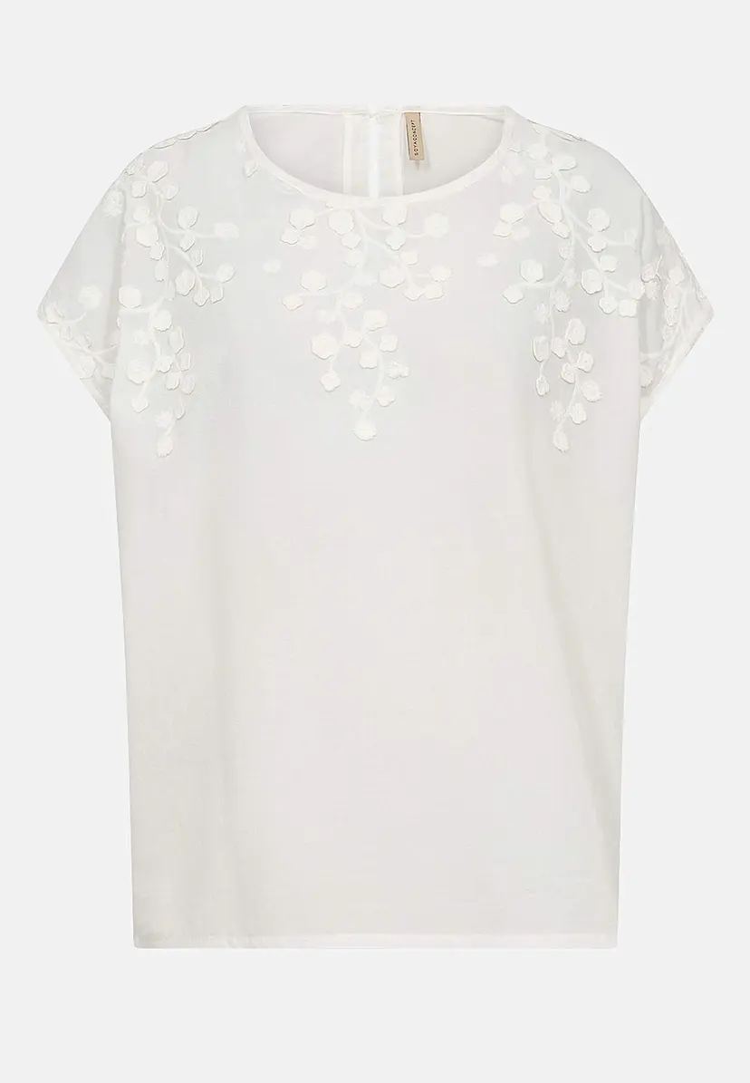 Soyaconcept Bluse med blomsterapplikasjoner og broderi