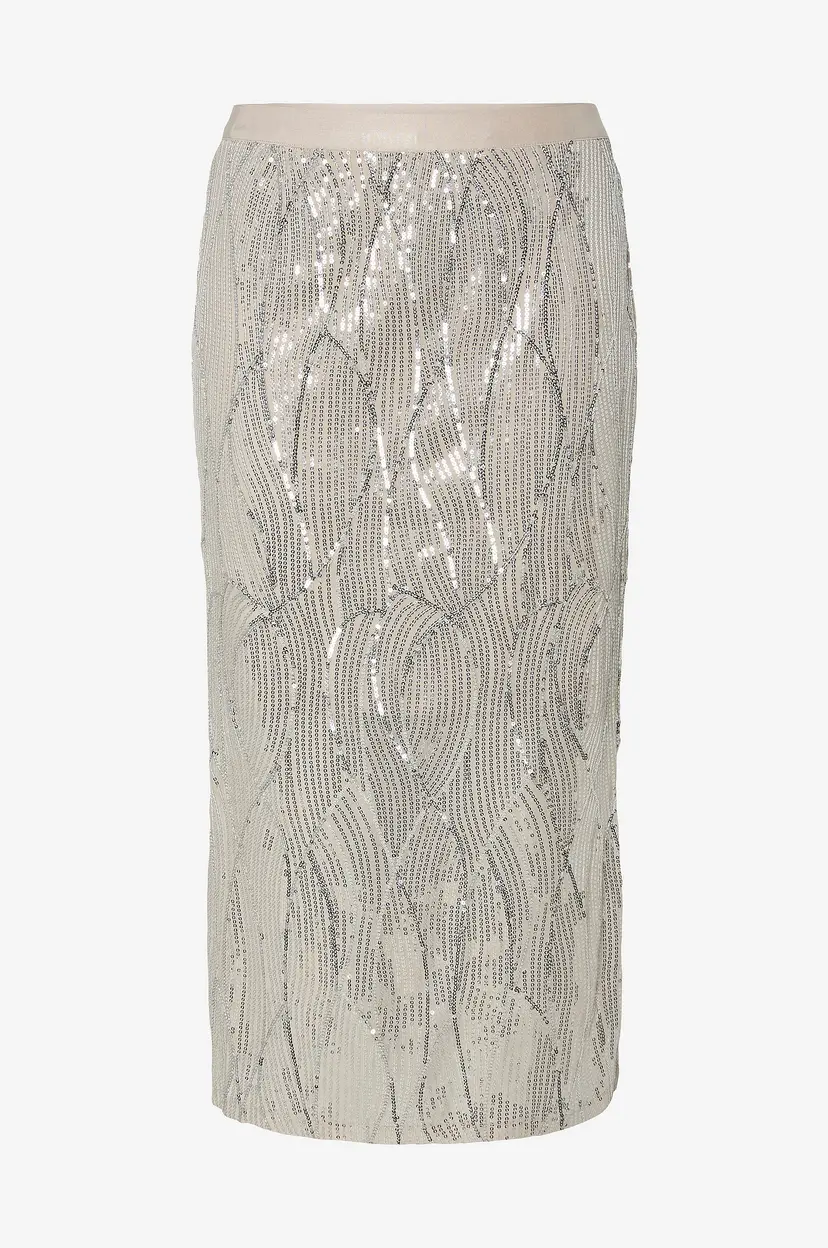 Pieces Skjørt pcTasha HW Midi Skirt Jrs - Sølv
