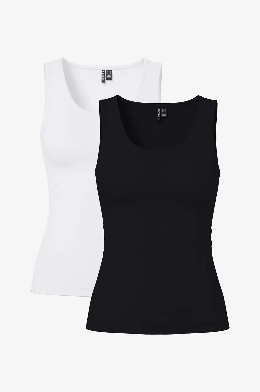 Pieces Singlet pcAmelia 2-pakning - Svart
