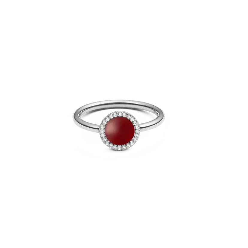 Daniel Wellington Silver Ring Audrey Red Agathe | DW