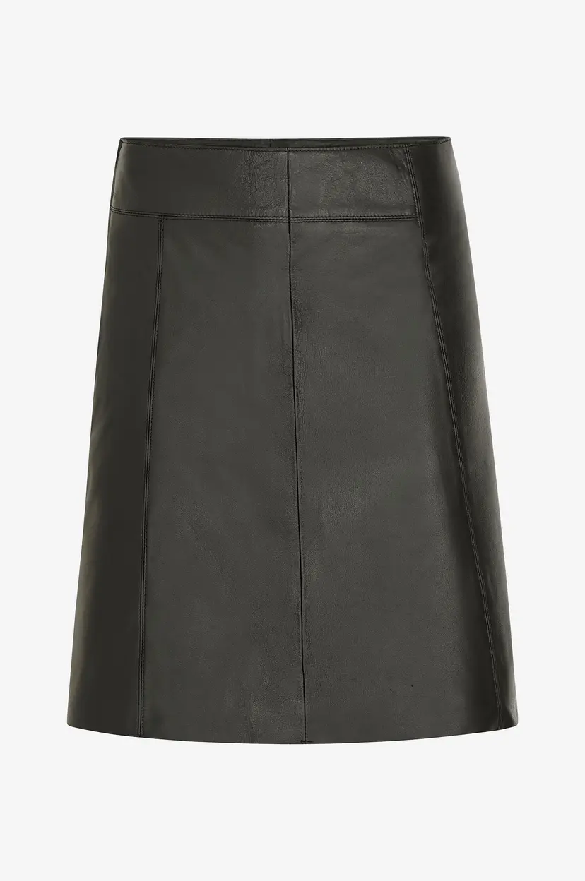 Selected Women Skinn skjørt slfNew Ibi MW Leather Skirt - Svart